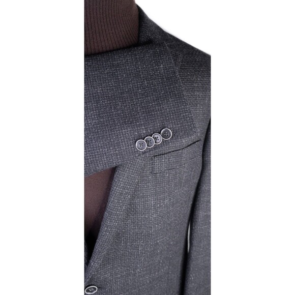 Joseph Abboud Heritage COMERO Sport Coat Men Size 46L Gray Wool/Cotton 2 Button - Picture 6 of 14